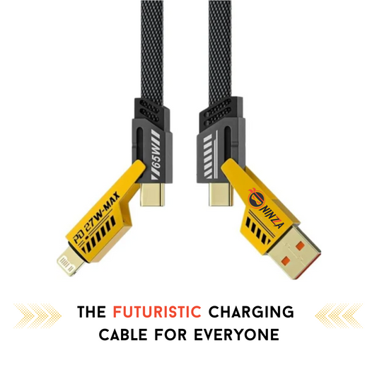 Ninzza QuadCharge 4-in-1 Rugged Fast-Charge Cable – 1.2 m - Ninzza IOT
