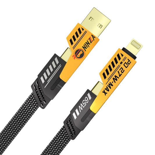 Ninzza QuadCharge 4-in-1 Rugged Fast-Charge Cable – 1.2 m - Ninzza IOT