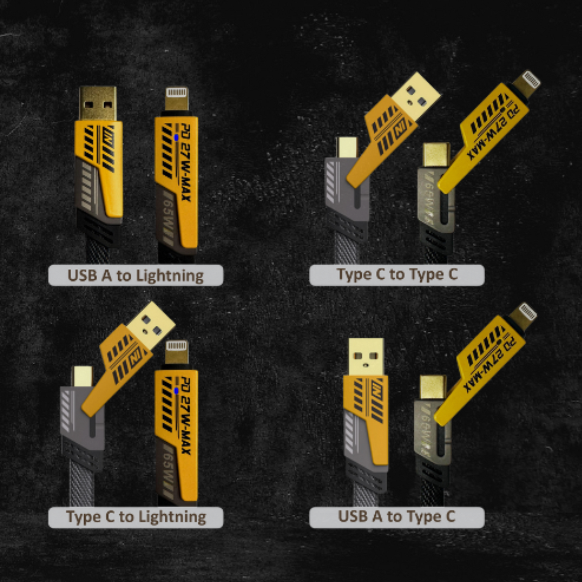 Ninzza QuadCharge 4-in-1 Rugged Fast-Charge Cable – 1.2 m - Ninzza IOT