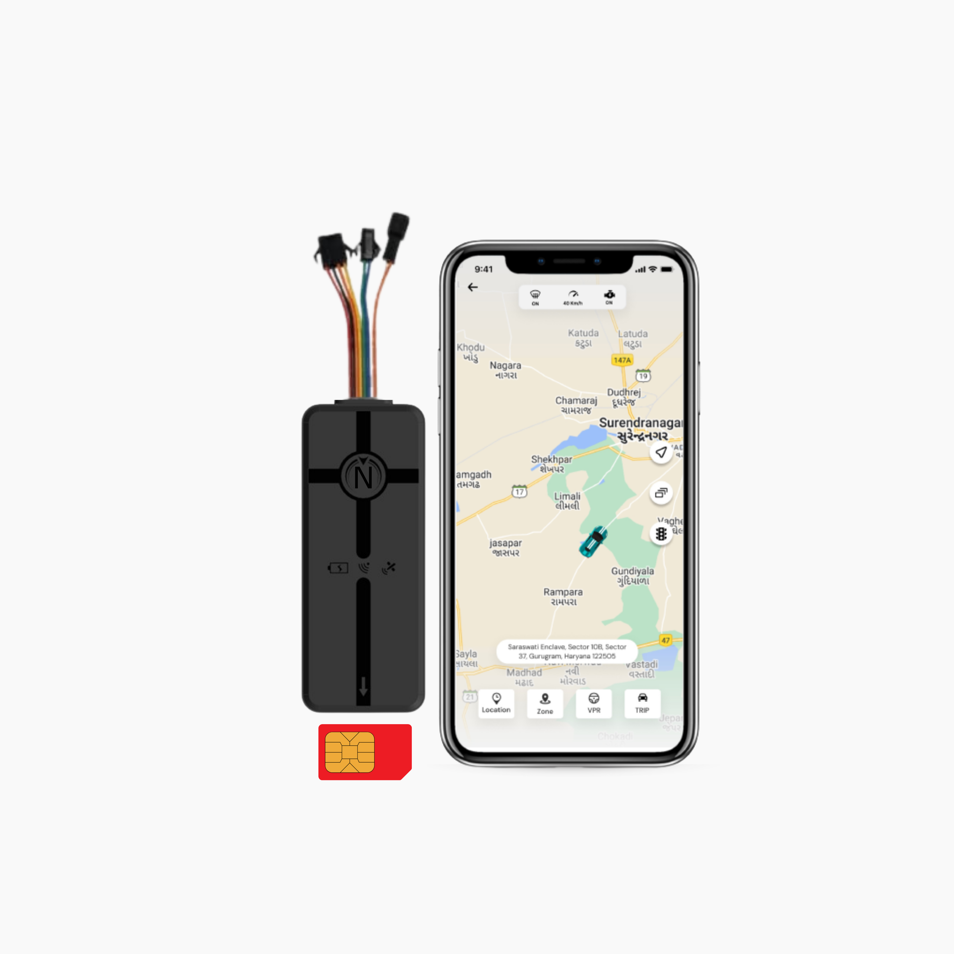 NINZZA NZ09-AC GPS Tracker | 1-Year SIM | Wired for Car, Bike, Truck, Bus - Ninzza IOT